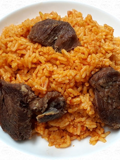A picture of Nigerian jollof of rice.