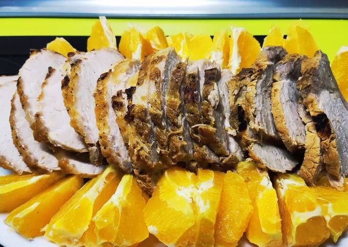 Lomo a la naranja y puré de patata soufflé de la tita Carmen Receta de Mar  GM- Cookpad