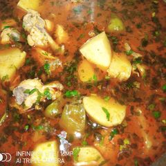 A picture of Chicken Alu Shorba.