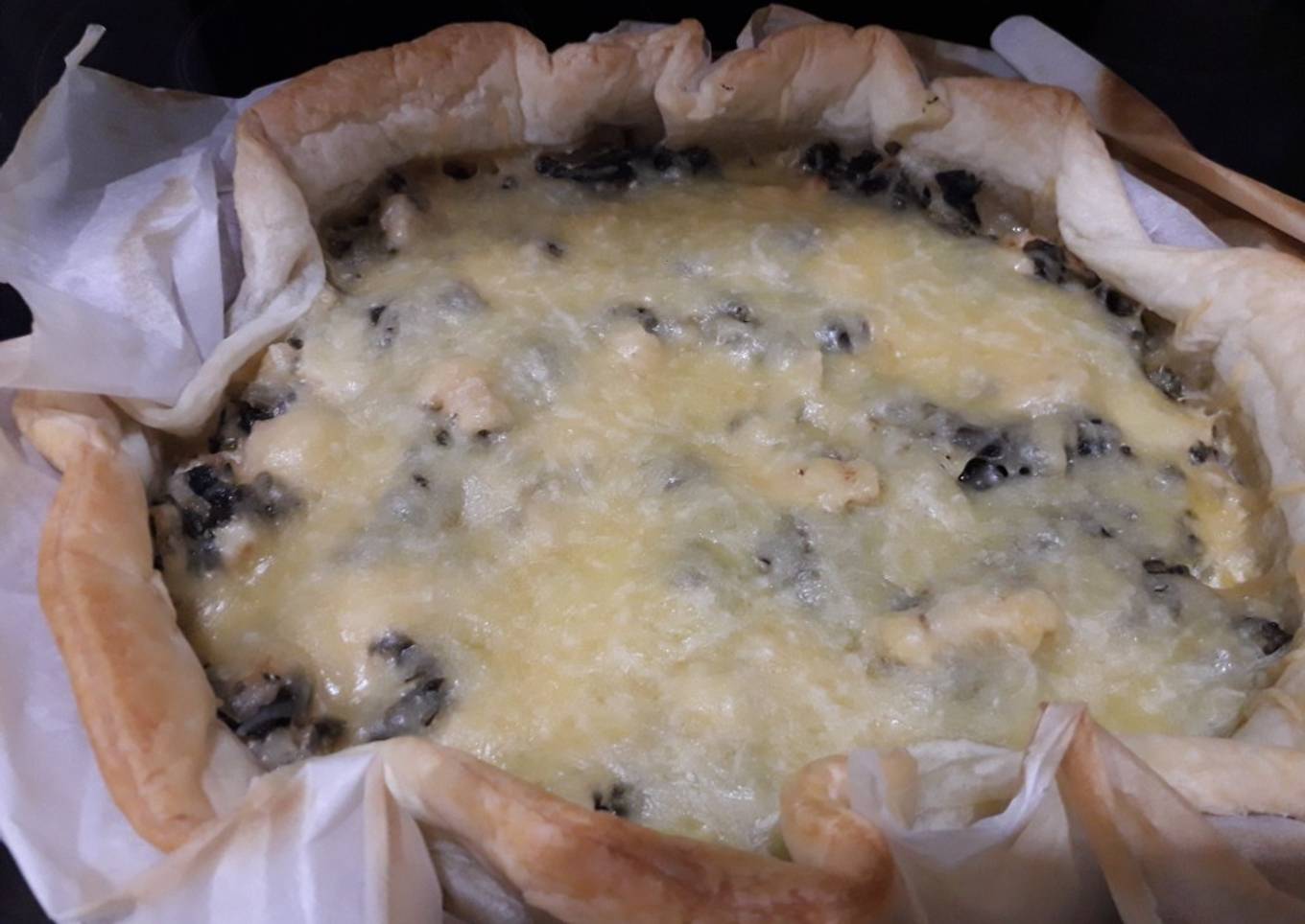 Quiche de espinacas y pollo