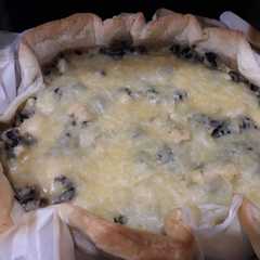 Una foto de Quiche de espinacas y pollo