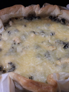Una foto de Quiche de espinacas y pollo
