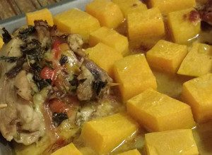 Una foto de Pollo relleno de verduras