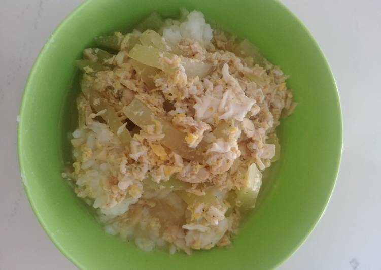 Resep Nasi lembek + Sayur labu dan telor yang Enak Banget