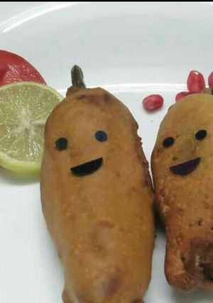 A picture of Stuffed chilli with cheesy chicken.