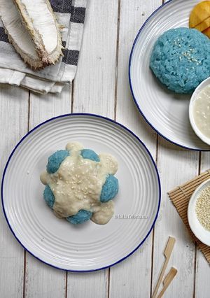 Foto resep Ketan bunga telang vla durian
