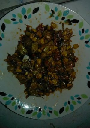 Una foto de Calabacitas a la mexicana con tocino