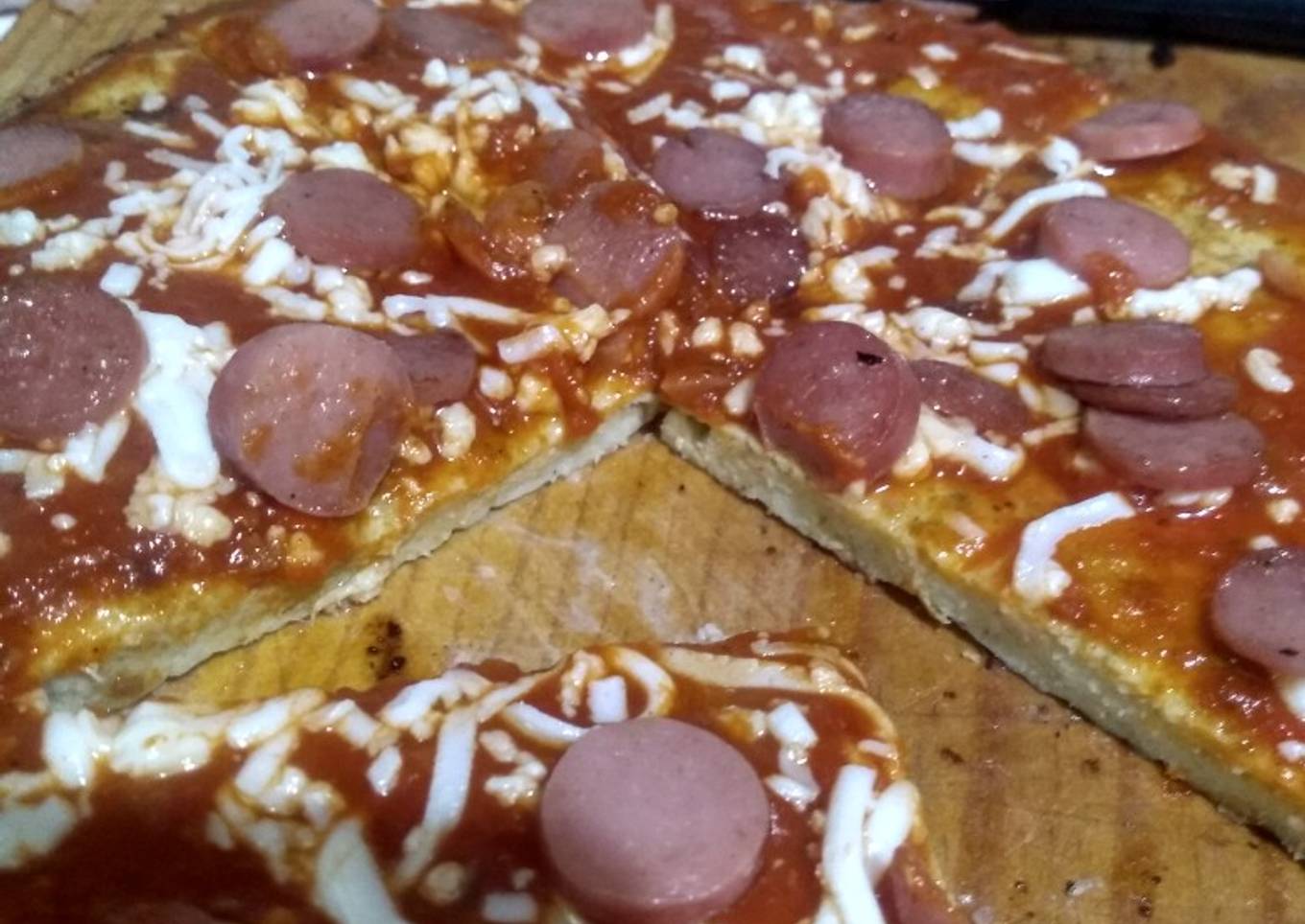 Pizza de pollo sin harina
