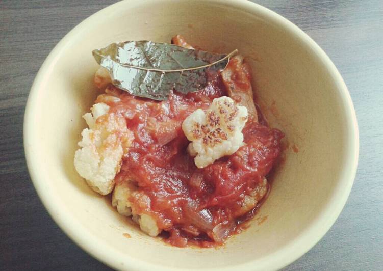 Steps to Prepare Any-night-of-the-week Roasted Cauliflower in Tomato Sauce