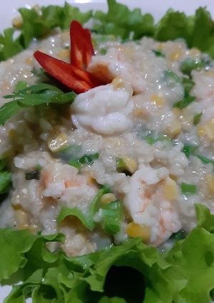Foto resep Menu Sarapan Diet: Oatmeal Udang Jagung