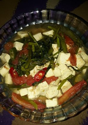Foto resep Cah kangkung tahu putih