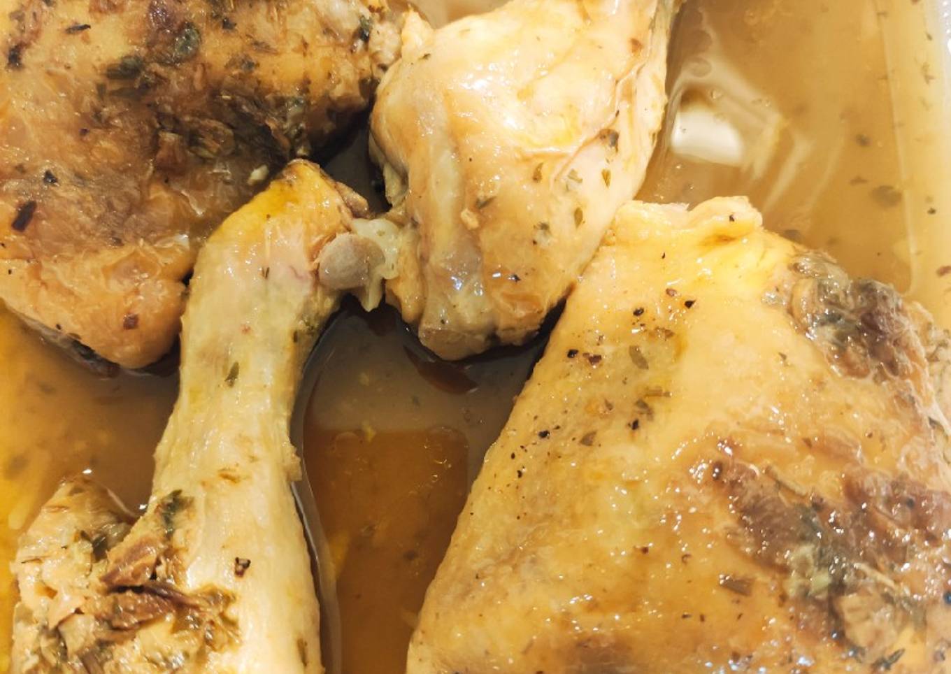 Muslos de pollo asados en bolsa. Muy fácil