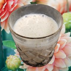 A picture of Soya milk, cashew and fig shake.