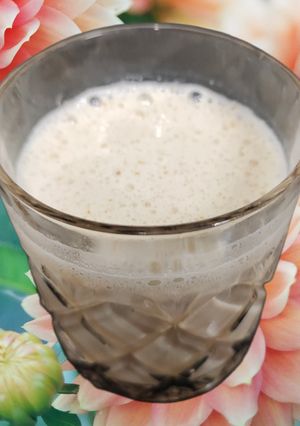 A picture of Soya milk, cashew and fig shake.