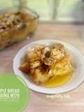Apple Bread Puding with Caramel Sauce
