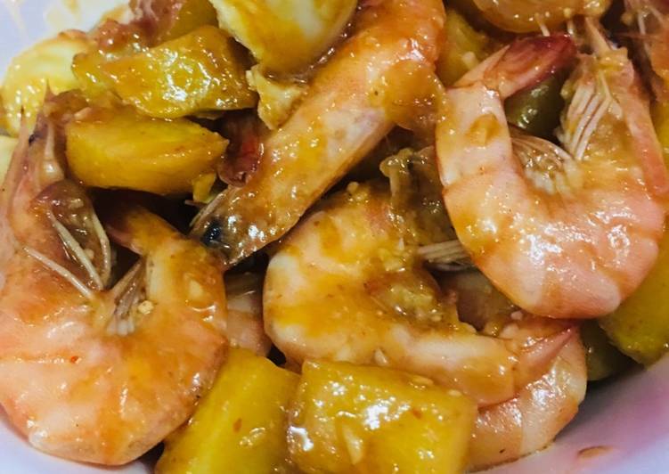 Cara Gampang Menyiapkan Udang bumbu rujak Anti Gagal