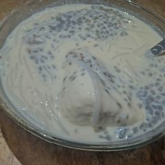 A picture of Street food style kulfi falood with homemade kulfi and sev.