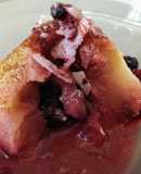 Manzana asada con frutos rojos y frutos secos