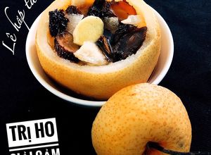 Hình của món Lê hấp táo tàu+gừng giải cảm cho bé.