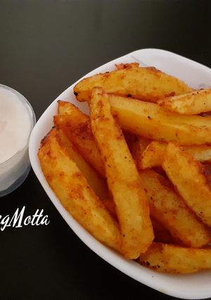 A picture of Airfried Schezwan Fries.