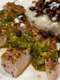Pork Chops with Zesty Green Onion Salsa
