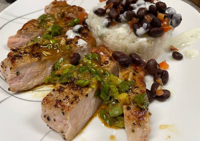 Simple Way to Make Perfect Pork Chops with Zesty Green Onion Salsa