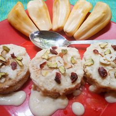 A picture of Jackfruit Rasmalai.