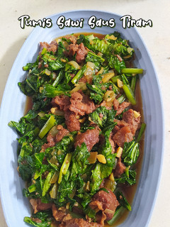 Foto resep Tumis Sawi-Daging Saus Tiram