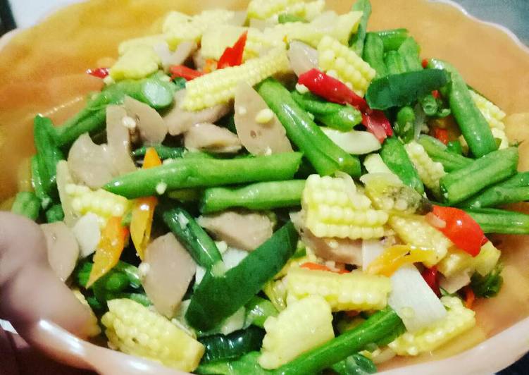 Tumis Buncis Putren Bakso