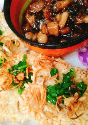 Hình của món Cơm cháy kho quẹt.