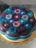 Gelatina de Flores encapsuladas y capas de colores