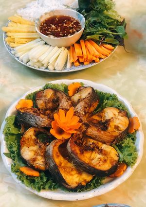 Hình của món Cá quả/cá lóc nướng.