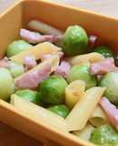 Nui Xào Mầm Cải Brussels &Thịt Nguội