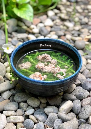 Hình của món Canh Cải Cúc Nấu Tôm Thịt.