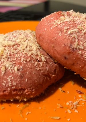 Una foto de Galletas de frutilla y coco