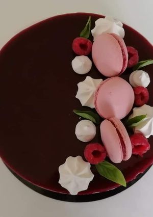 Une photo de Bavarois framboises