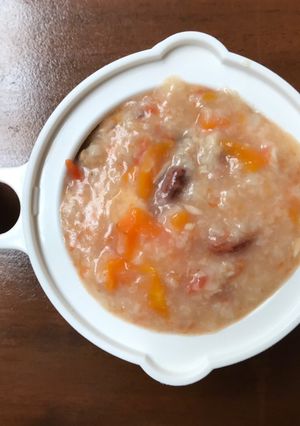 Foto resep MPASI 9 BulanNasi Tim[Ikan Kembung, Kacang Merah, Tempe, Tomat & Wortel]