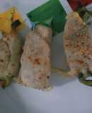 Rollos de pechuga de pollo rellena al horno