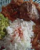 Cerdo asado en salsa de cebollas y zanahorias!!!🍖🥩🍛🥕🌰🍅🍛