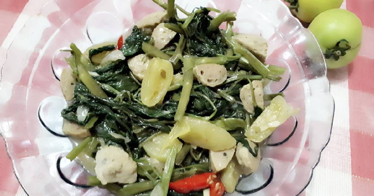 Resep Tumis Kangkung Baso Sapi Dan Tomat Hijau Oleh Eli Yuliyati Cookpad