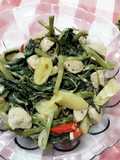 Tumis kangkung baso sapi dan tomat hijau
