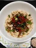 Cowrie/ Kouri (Handmade cowrie shell shaped noodles) in Soup