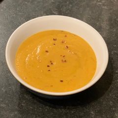 A picture of Parsnip & Carrot creamy soup.