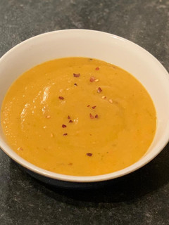 A picture of Parsnip & Carrot creamy soup.