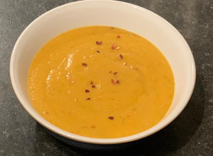A picture of Parsnip & Carrot creamy soup.