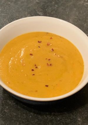 A picture of Parsnip & Carrot creamy soup.