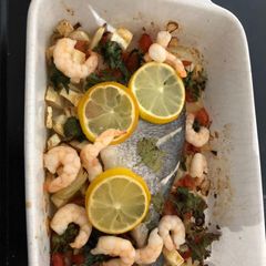 Middle Eastern inspired baked fish 🐟 A picture of Middle Eastern inspired baked fish 🐟.