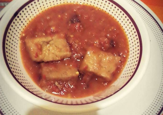 Recipe of Favorite Awara(Soya beans cake) in tamato sauce #1post1hope