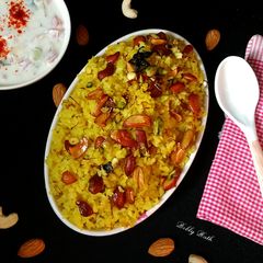 A picture of Zafrani Pulao.