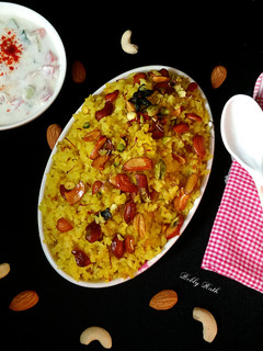 A picture of Zafrani Pulao.